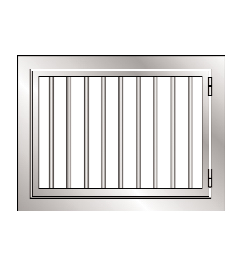 Hinged Grilled Window Frame